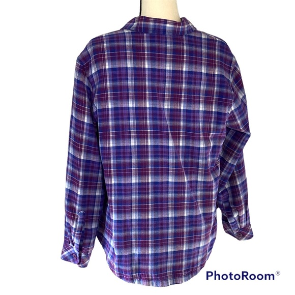 Riders by Lee Womens Fleece lined Flannel Button down shirt jacket Size Large - Picture 4 of 6